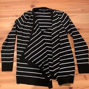 Black and white striped cardigan